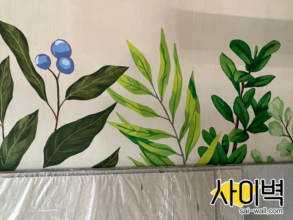 커피빈 에버랜드점 벽화 시공 사진 15